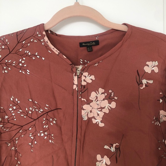 Floral Bomber with Zipper - Picture 4 of 5